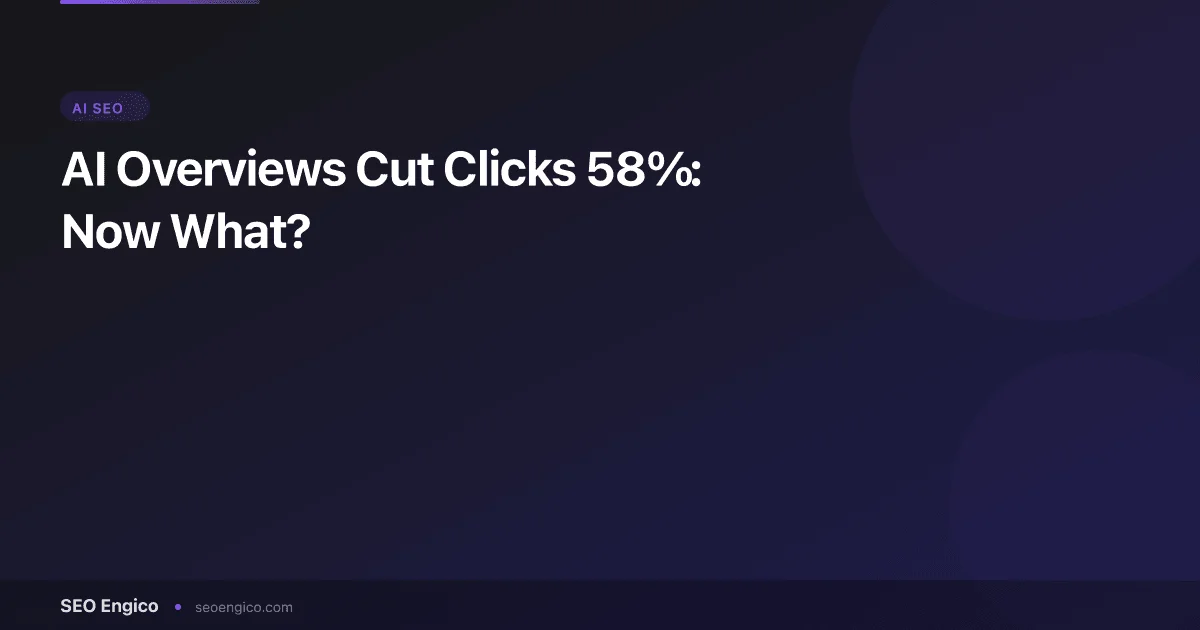 AI Overviews Cut Clicks 58%: Now What?