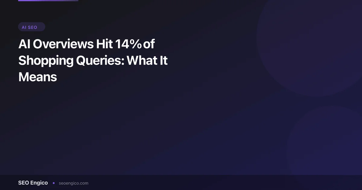 AI Overviews Hit 14% of Shopping Queries: What It Means