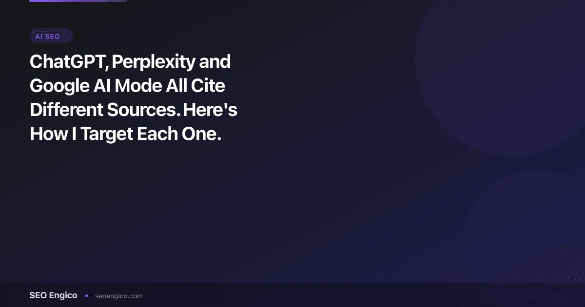 ChatGPT, Perplexity and Google AI Mode All Cite Different Sources. Here's How I Target Each One.