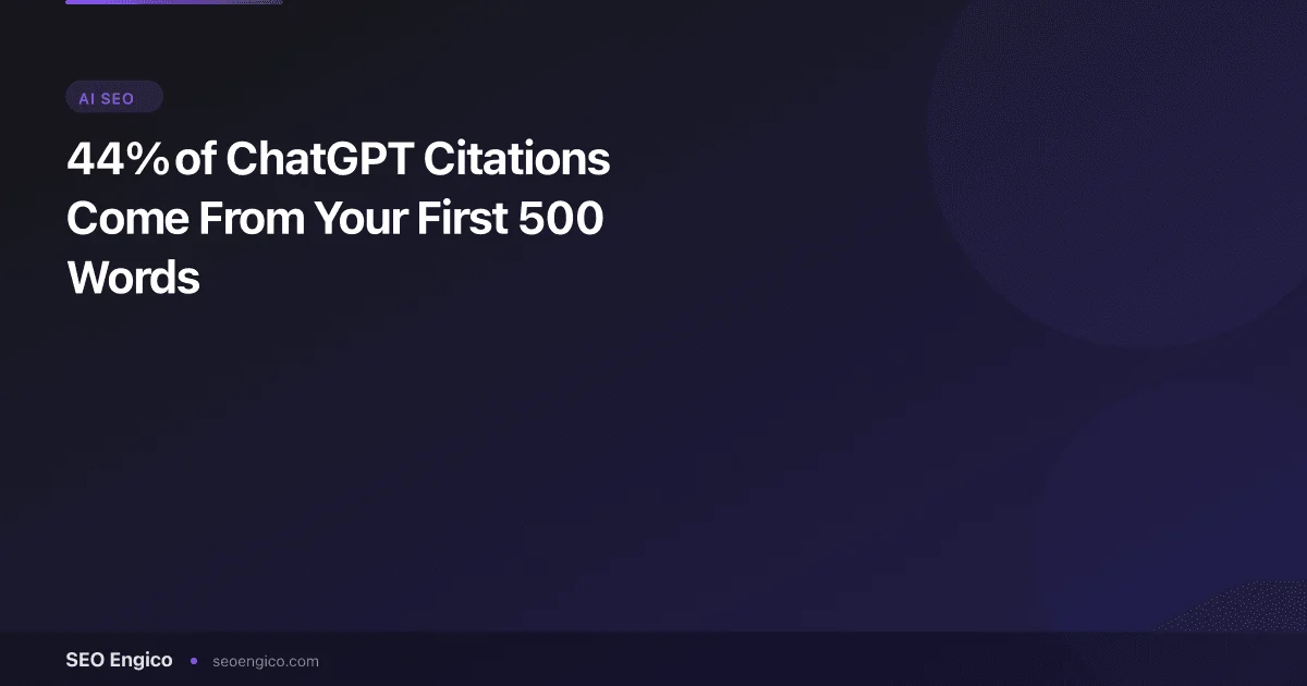 44% of ChatGPT Citations Come From Your First 500 Words
