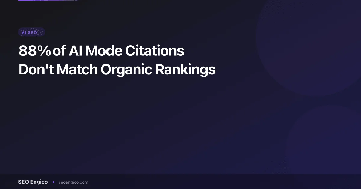 88% of AI Mode Citations Don't Match Organic Rankings