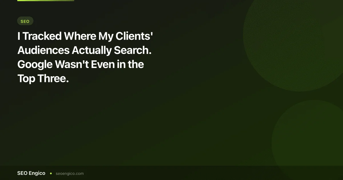 I Tracked Where My Clients' Audiences Actually Search. Google Wasn't Even in the Top Three.